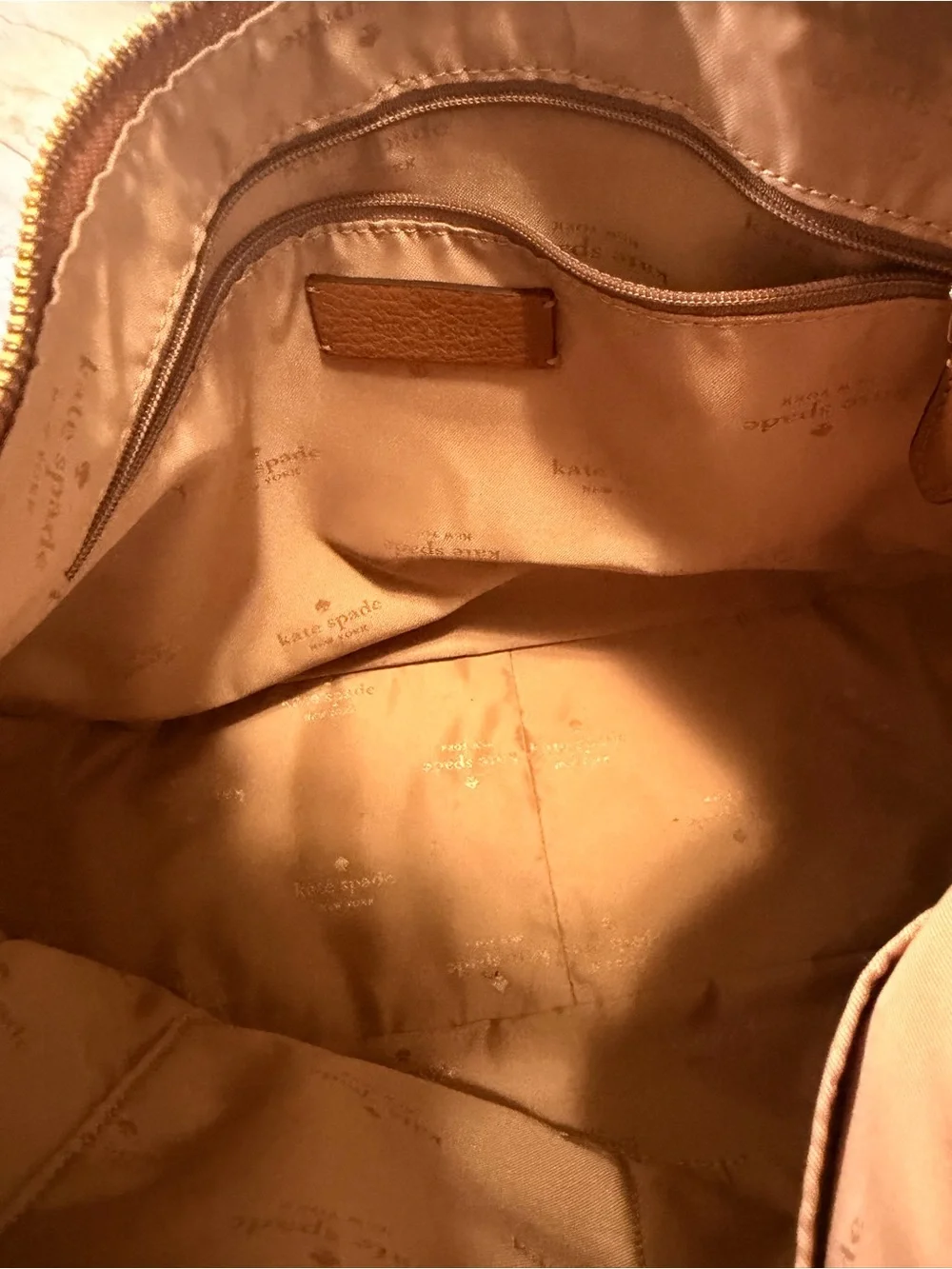 kate spade Cognac Pebbled Leather Shoulder Hobo